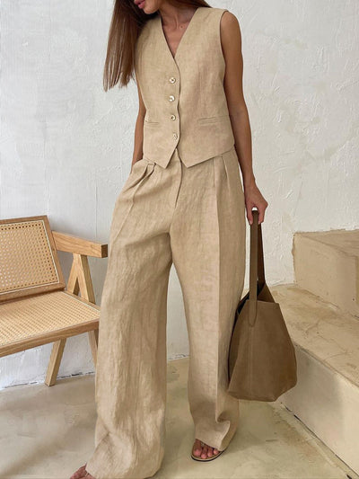 Cotton and Linen Pants Set