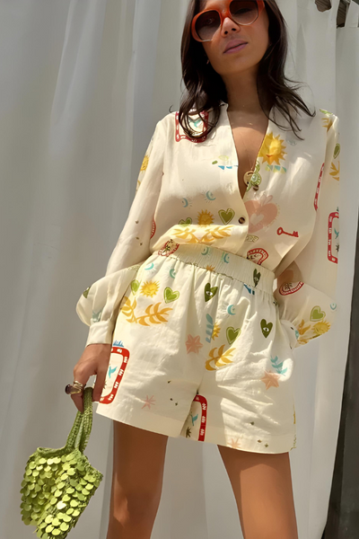 Lacey Long Sleeve & Shorts Set