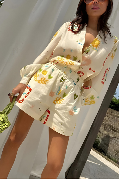 Lacey Long Sleeve & Shorts Set