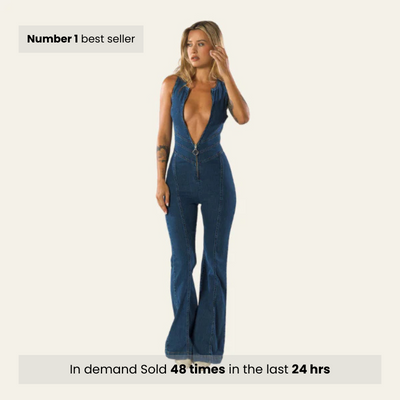 Skinny denim jumpsuit