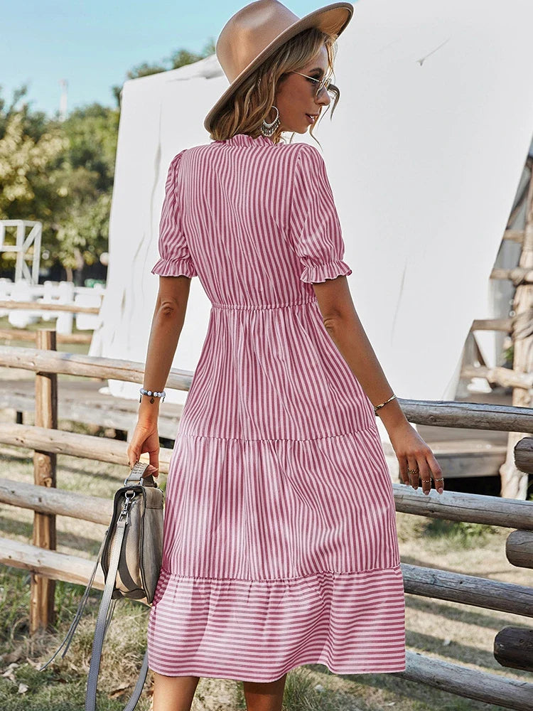 Striped Tassel Midi