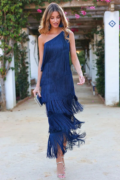 Laura - Long Dress with Fringes