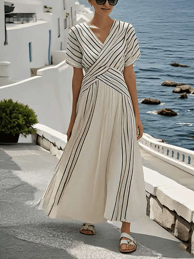 Vela | Loose-Falling Dress with Stripe Pattern