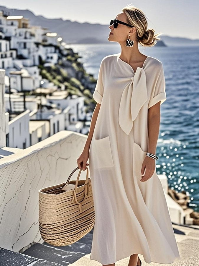 Ayla | Falling Cotton-Linen Dress with Pockets